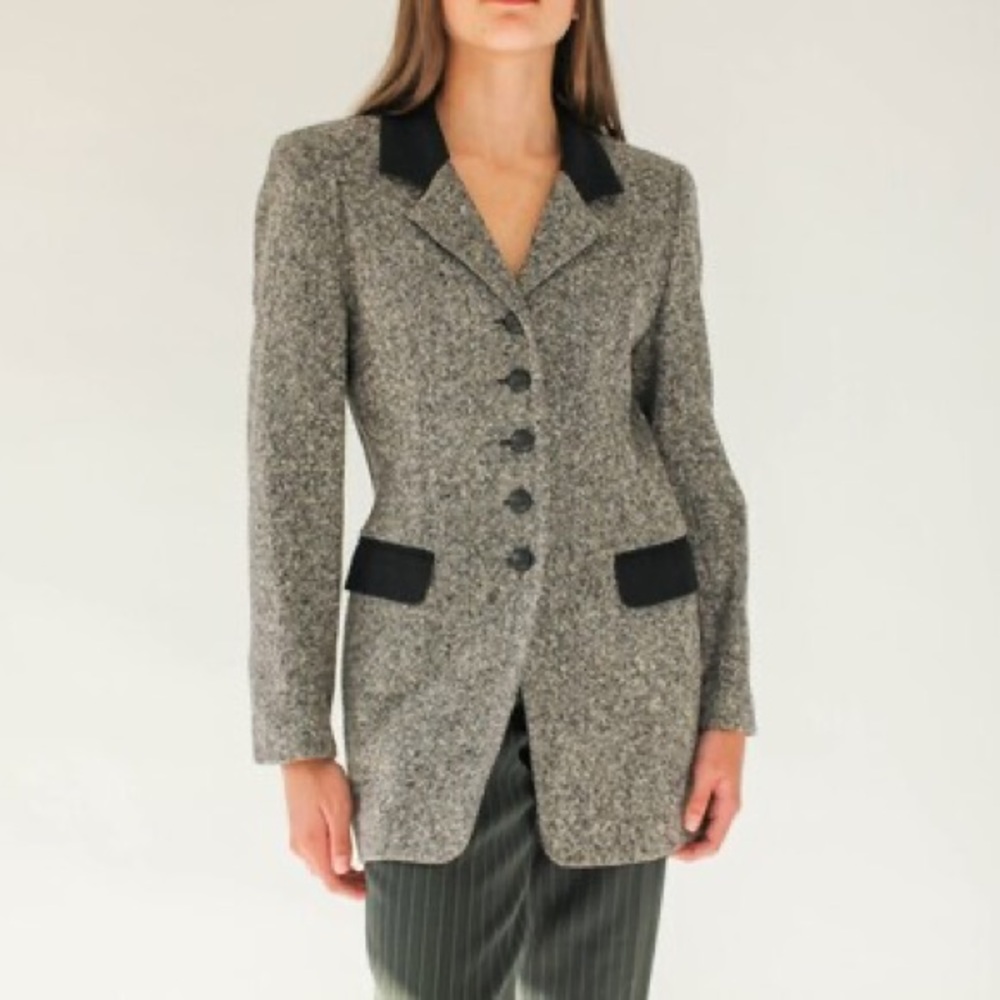 Classic Hugo Buscati Wool Tweed Blazer sz 4 90’s - Picture 2 of 6